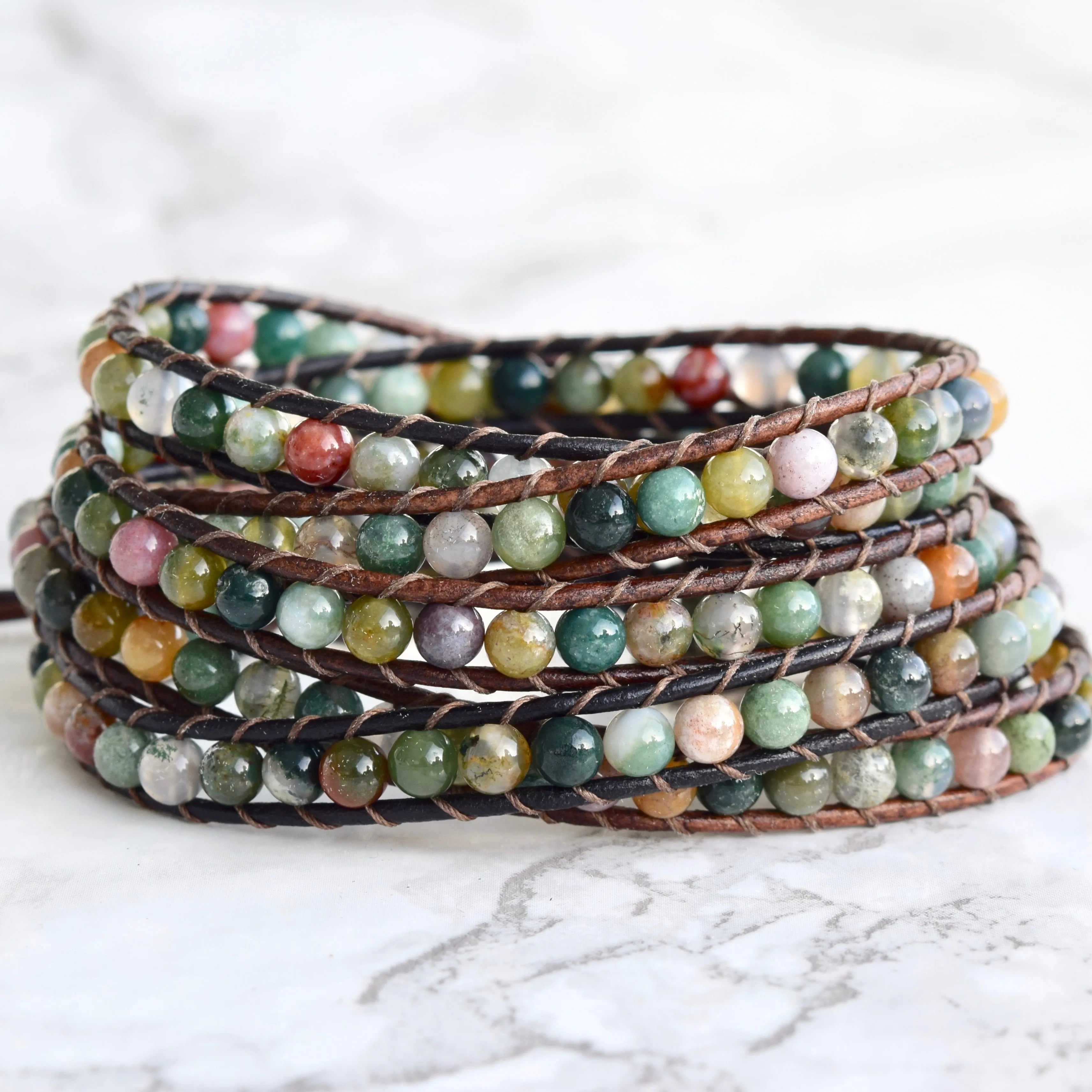 Colorful Fancy Jasper Wrap Bracelet