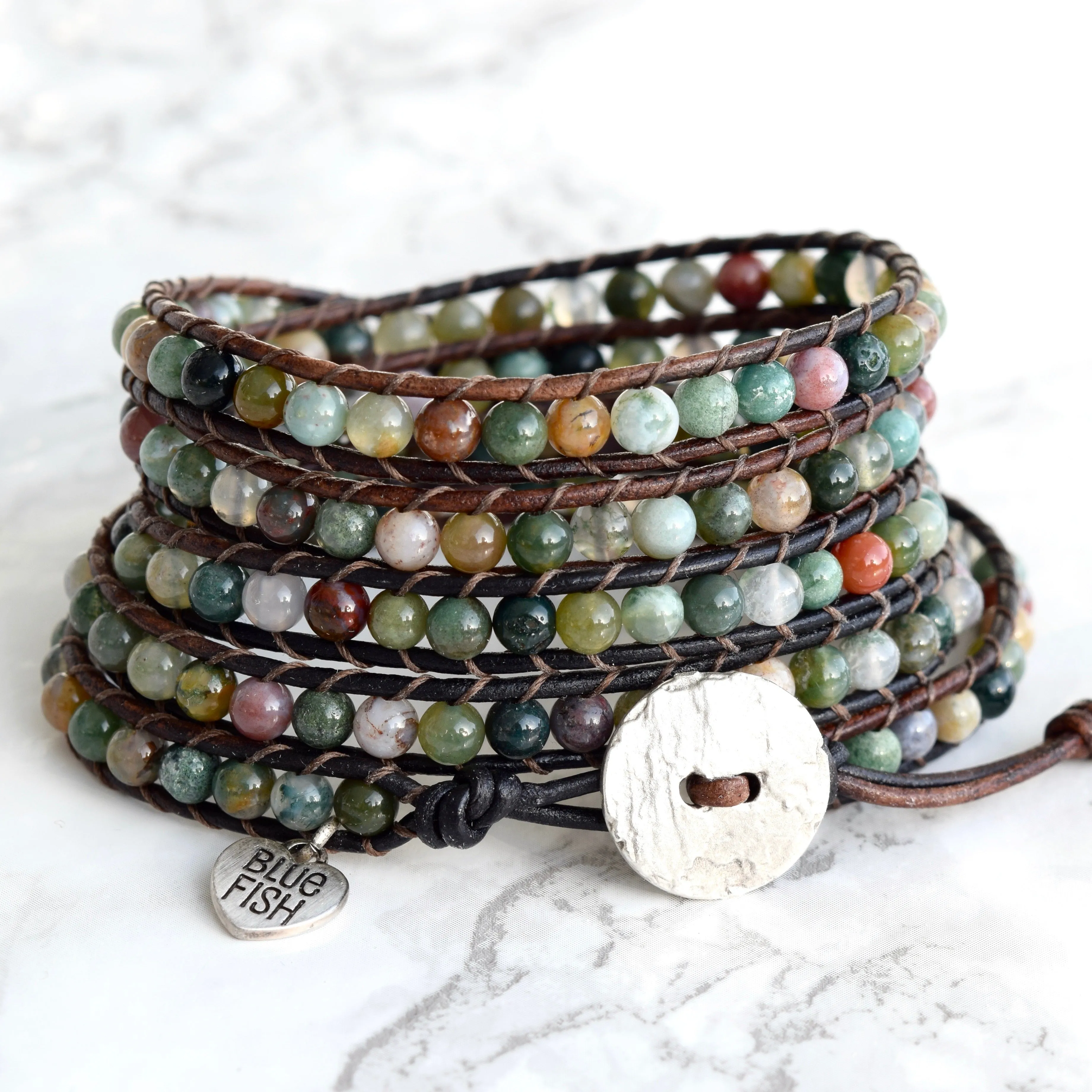 Colorful Fancy Jasper Wrap Bracelet