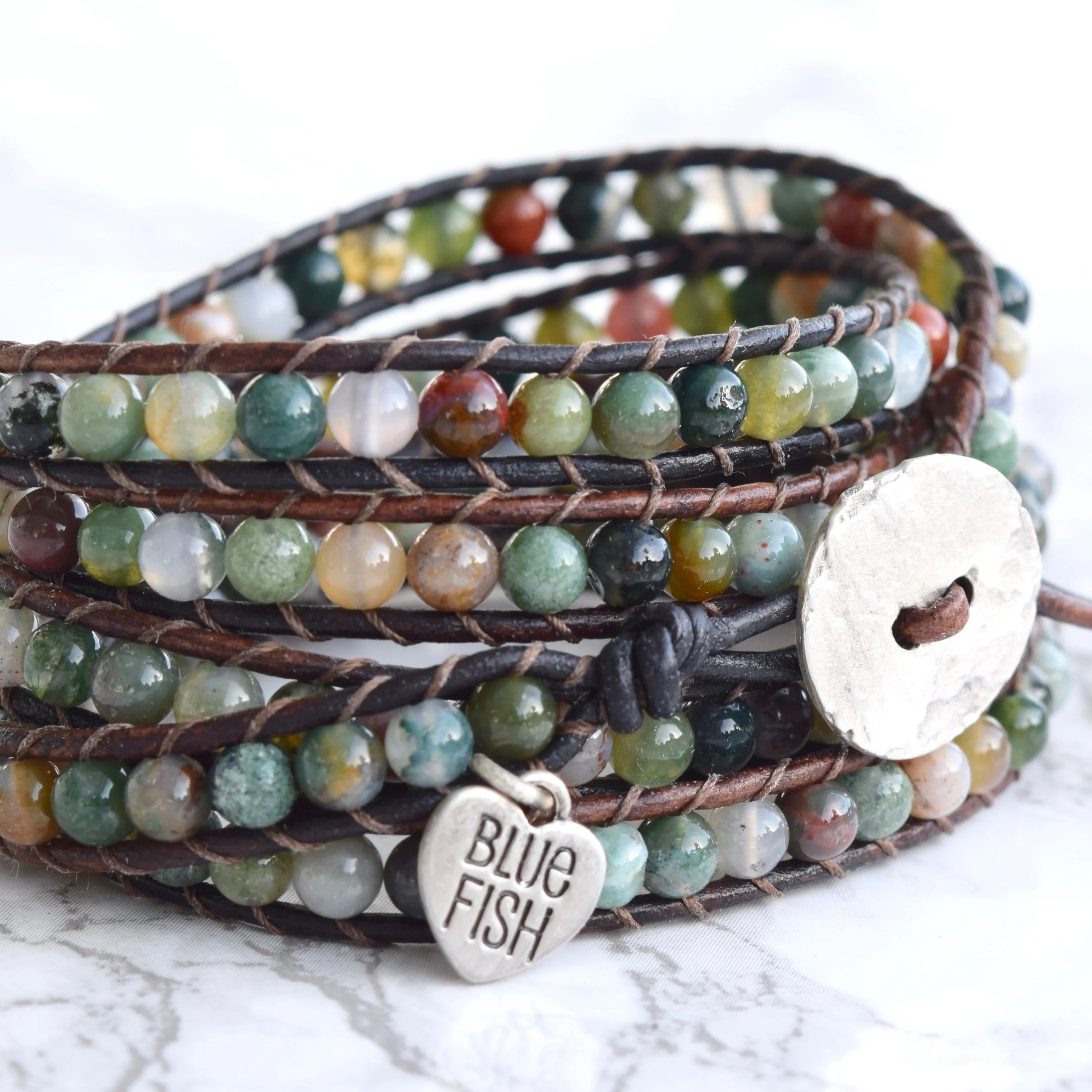 Colorful Fancy Jasper Wrap Bracelet