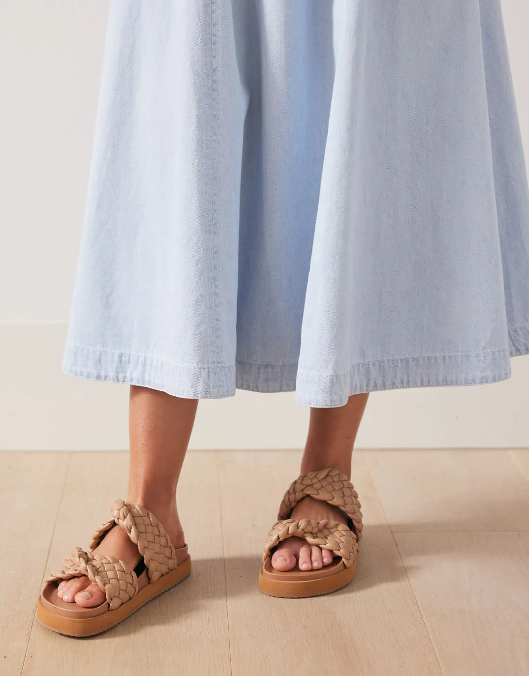 Dakota Denim Midi Skirt - Light Wash