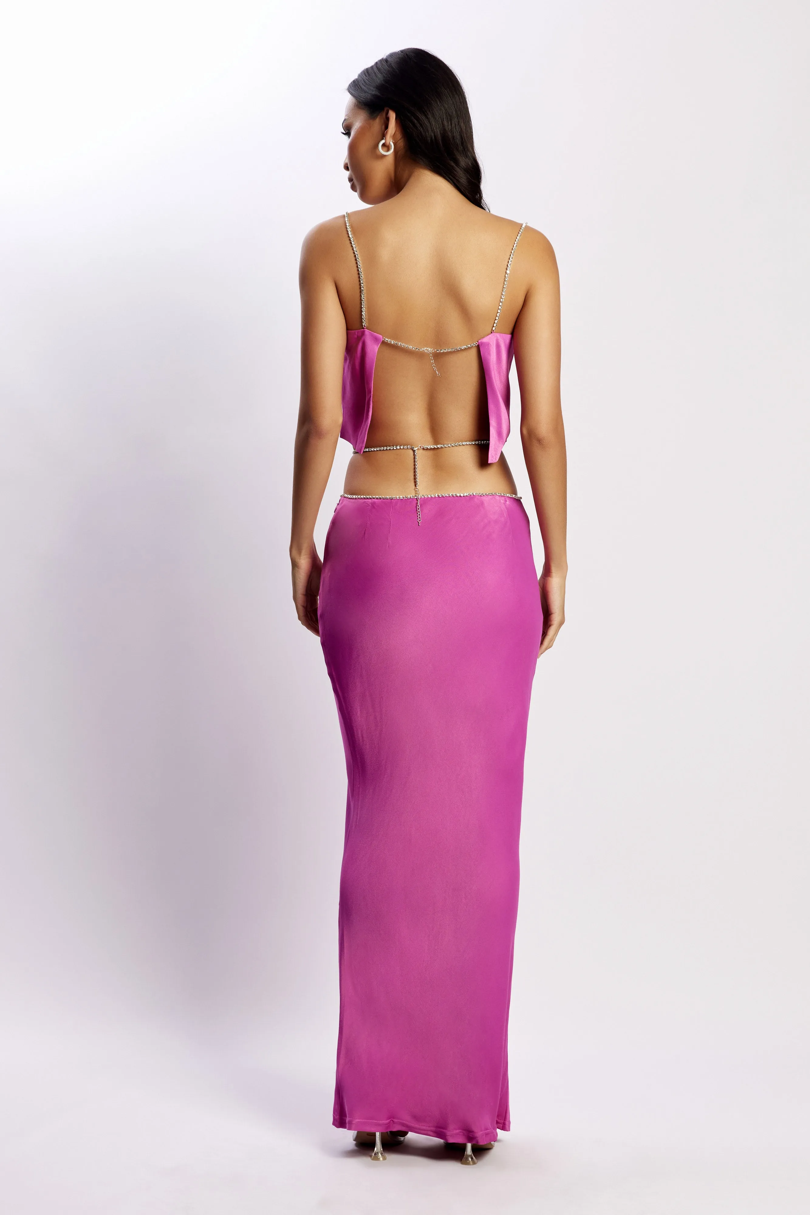 Dayana Diamante Maxi Skirt - Purple