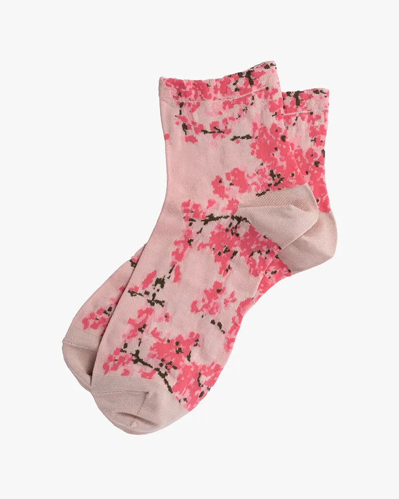 Debby Co., Ankle Socks, Andé Collection, Pink Floral