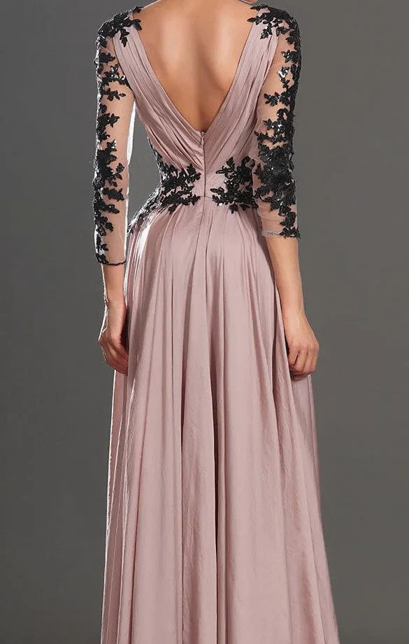 Deep V Neck Dusty Pink Prom Dresses,Formal Dresses, Evening Dresses,Dresses for Prom, M9