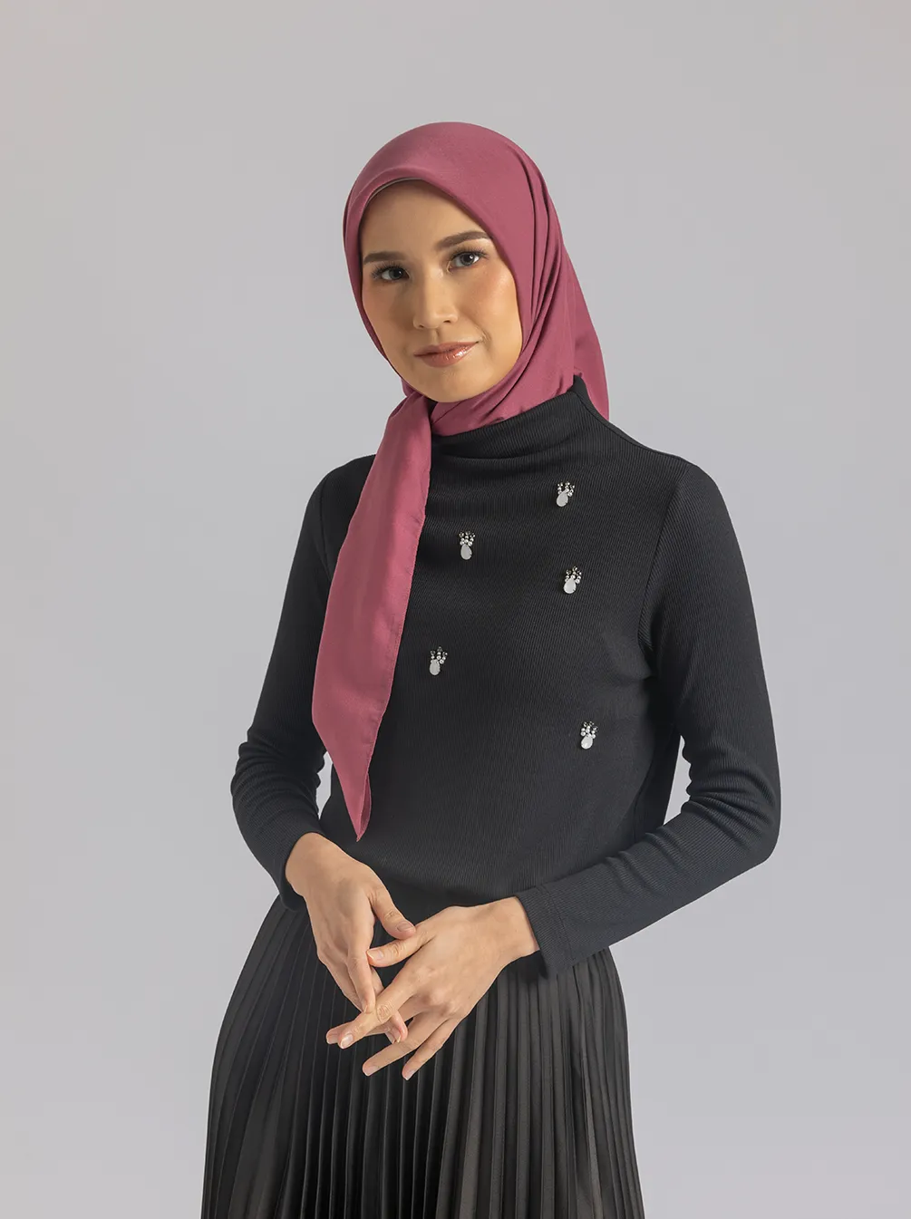 DIVYA EMB TOP BLACK