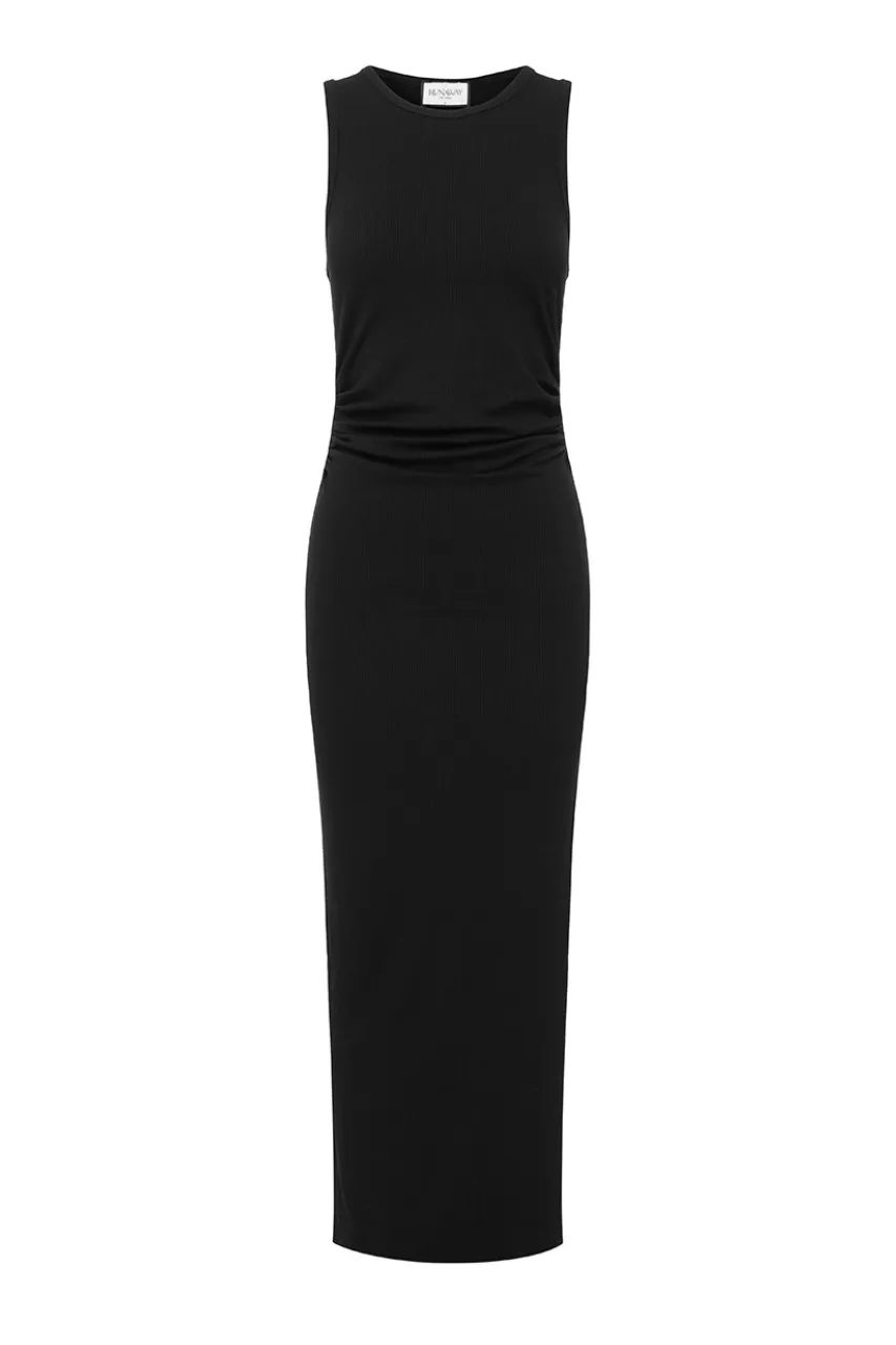 DIYA MIDI DRESS - BLACK