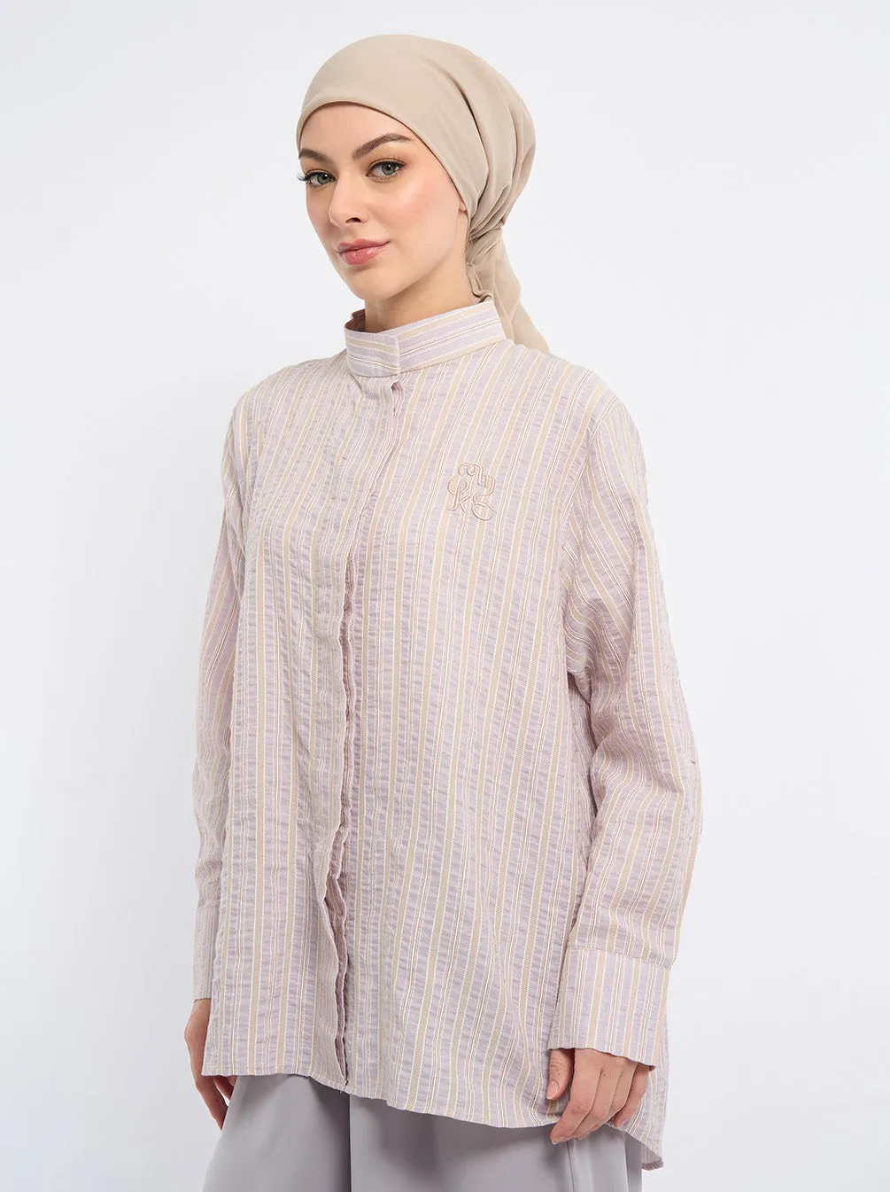 DIYAH BOXY TOP LILAC