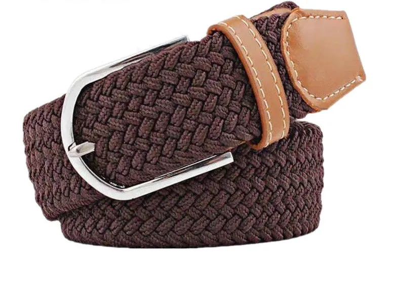 Elastic woven belt Internet popular casual pin buckle women's canvas belt