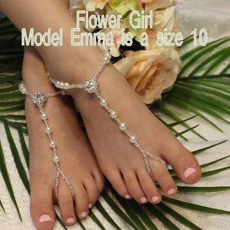 ELEGANCE flower girl barefoot sandals