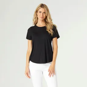 Erin Pleat Back Tee - Black