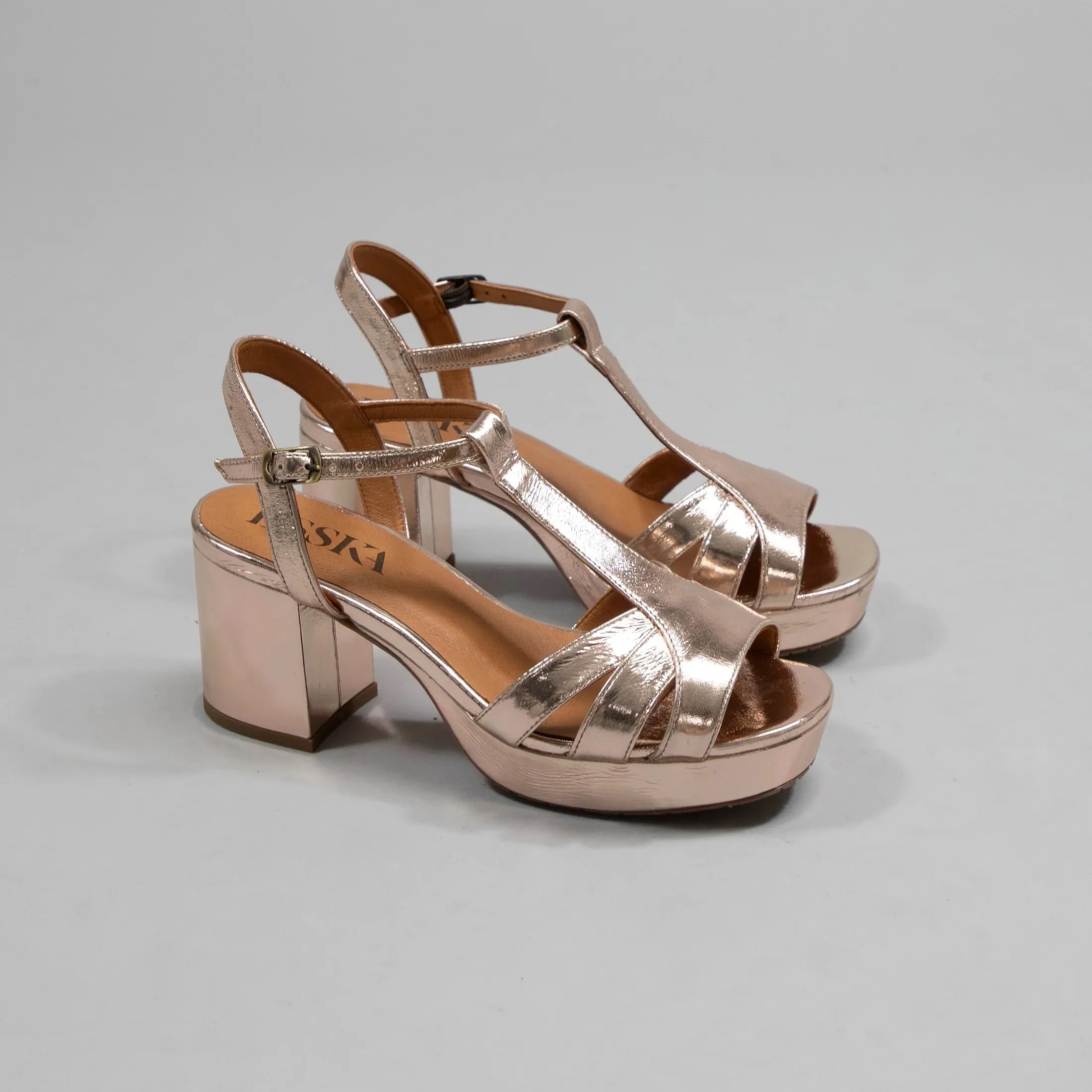 Esska Vegan Leather Champgne Charlie Sandal