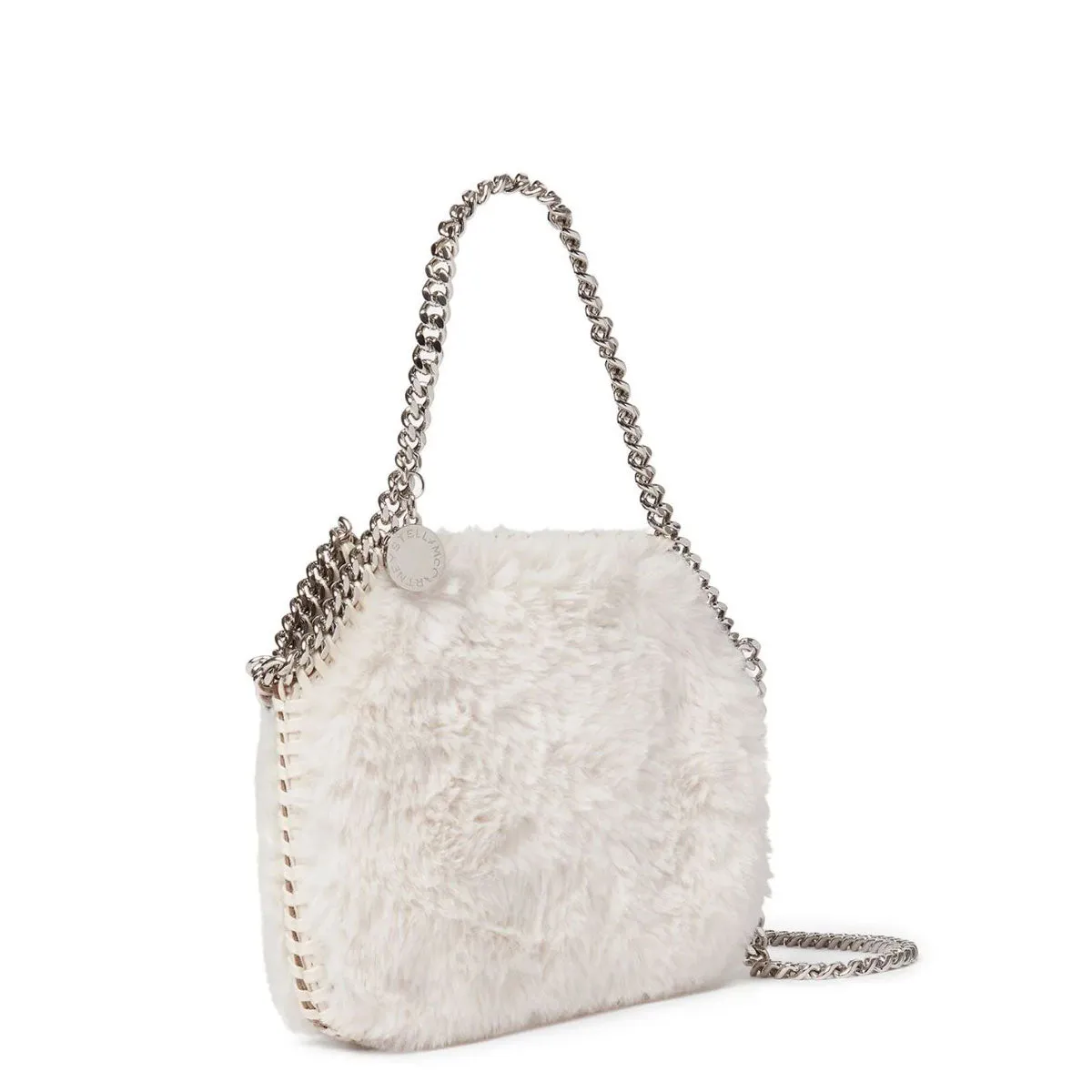 Falabella Mini Evening Bag Fluffy, Ivory