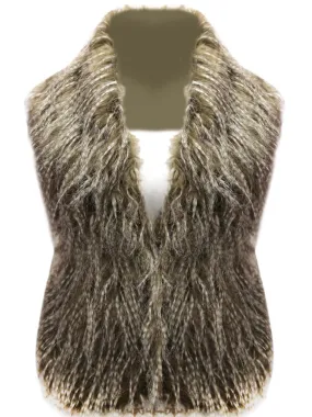 Faux Fur Exotic Long Shawl Wrap