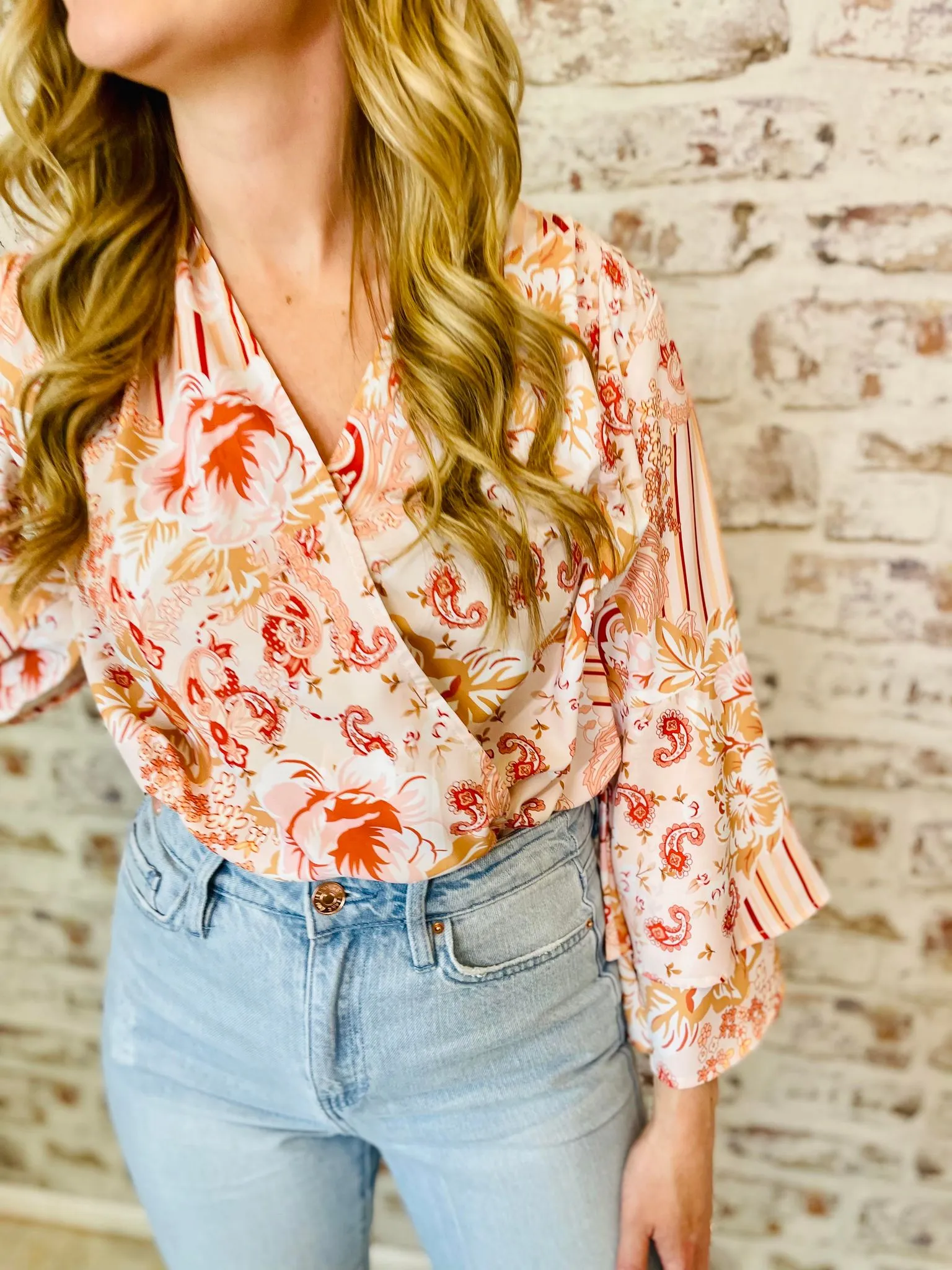 Floral Bell Sleeve Bodysuit