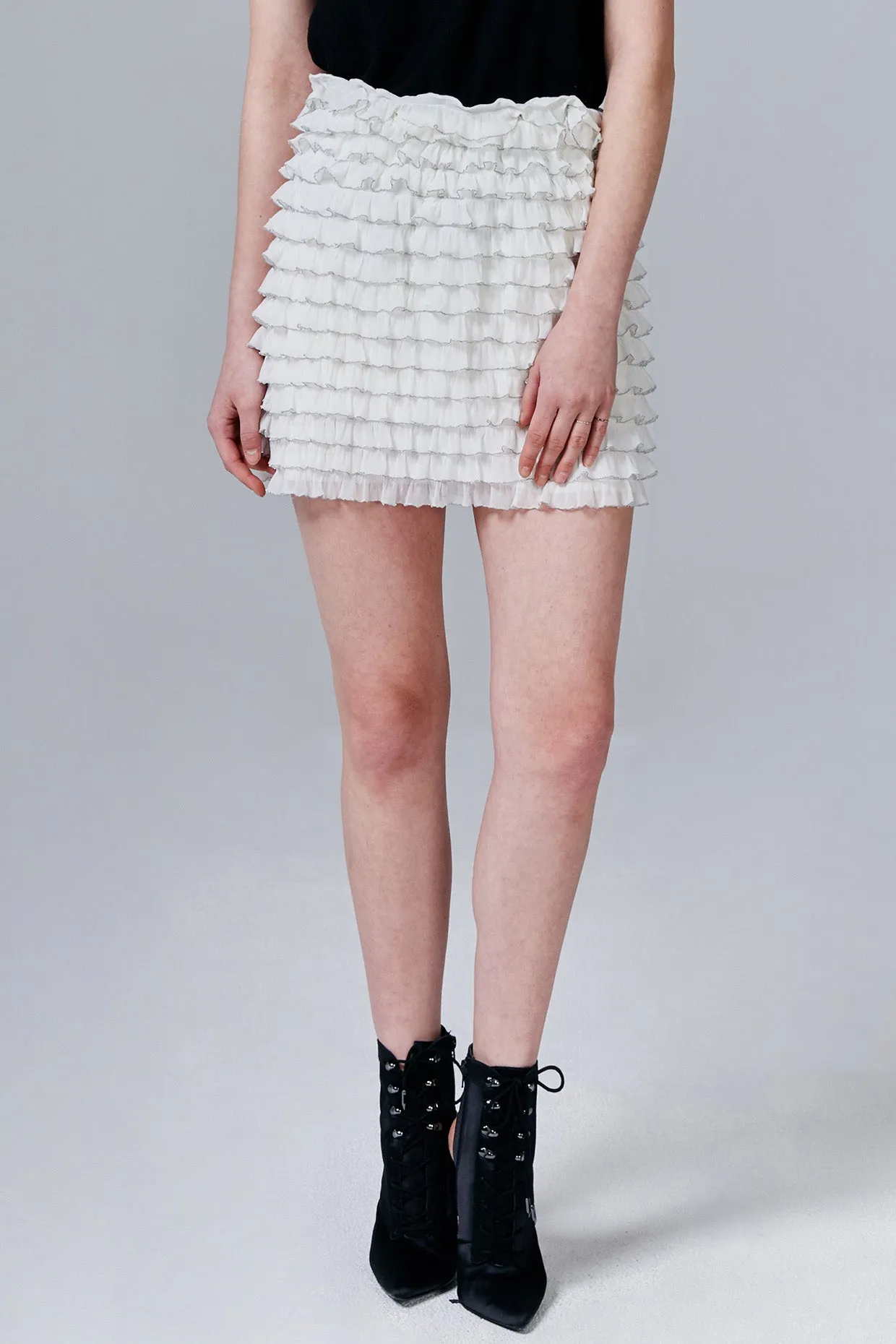 Florence Sheer Ruffle Mini Skirt