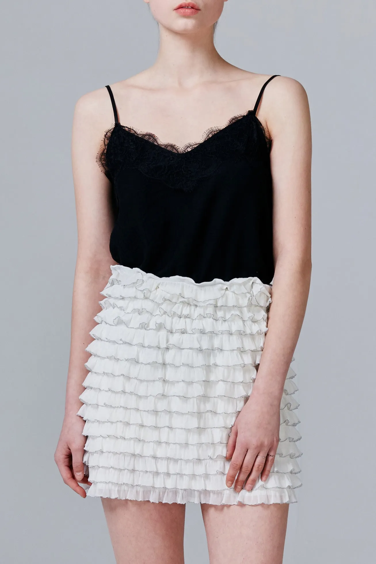 Florence Sheer Ruffle Mini Skirt