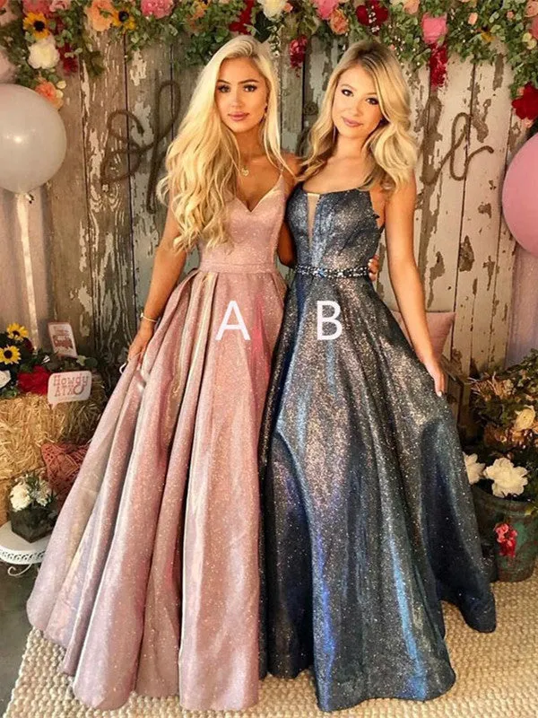 Formal Party Long Prom Dresses, A Line Taffeta Prom Dresses