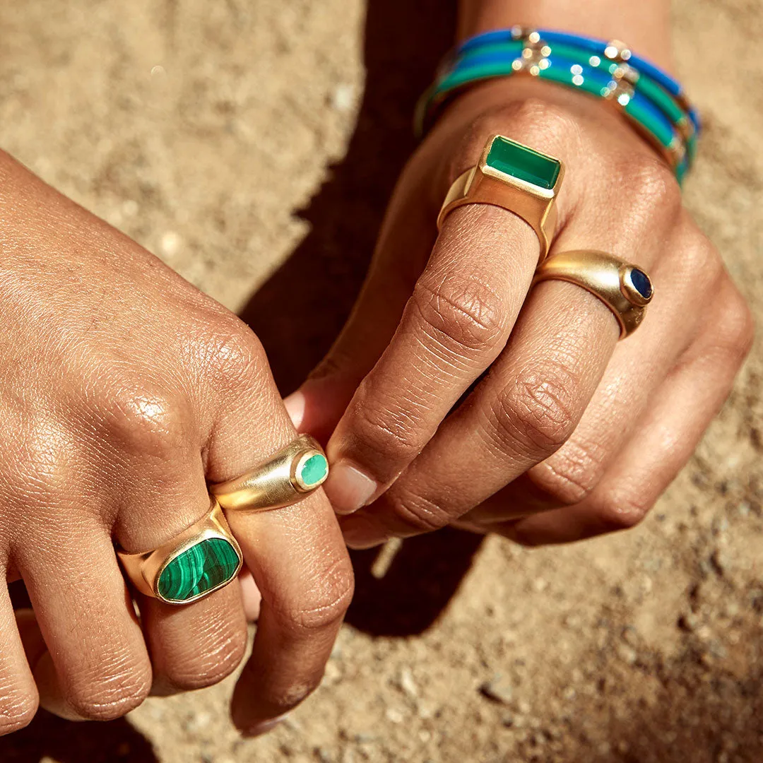 FREE-FORM MALACHITE COCKTAIL RING