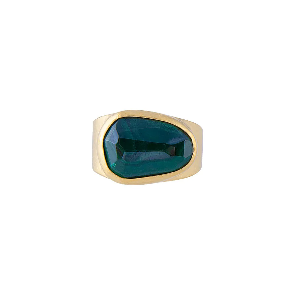 FREE-FORM MALACHITE COCKTAIL RING