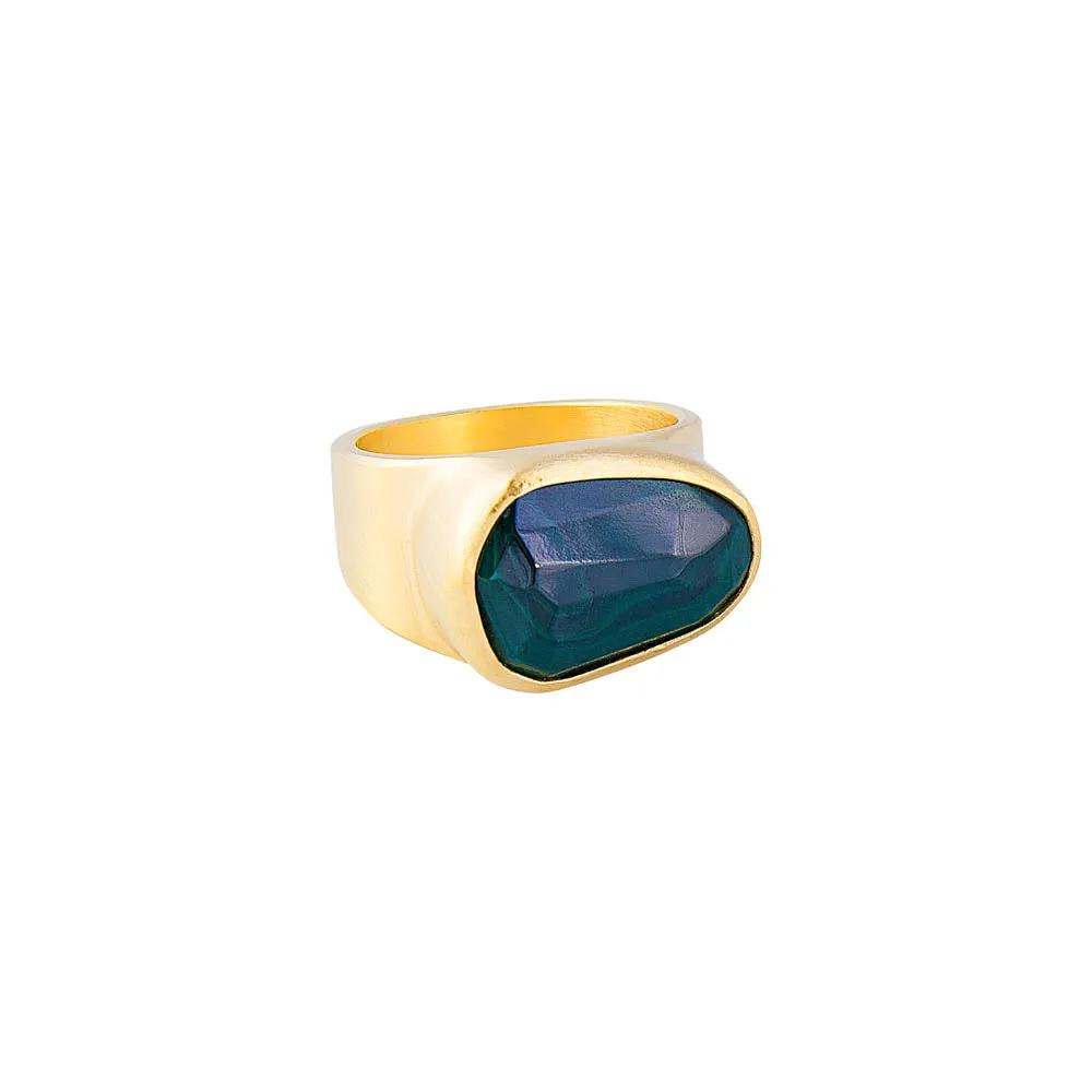 FREE-FORM MALACHITE COCKTAIL RING