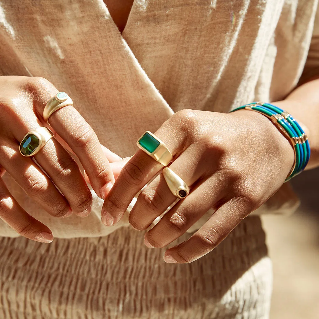 FREE-FORM MALACHITE COCKTAIL RING