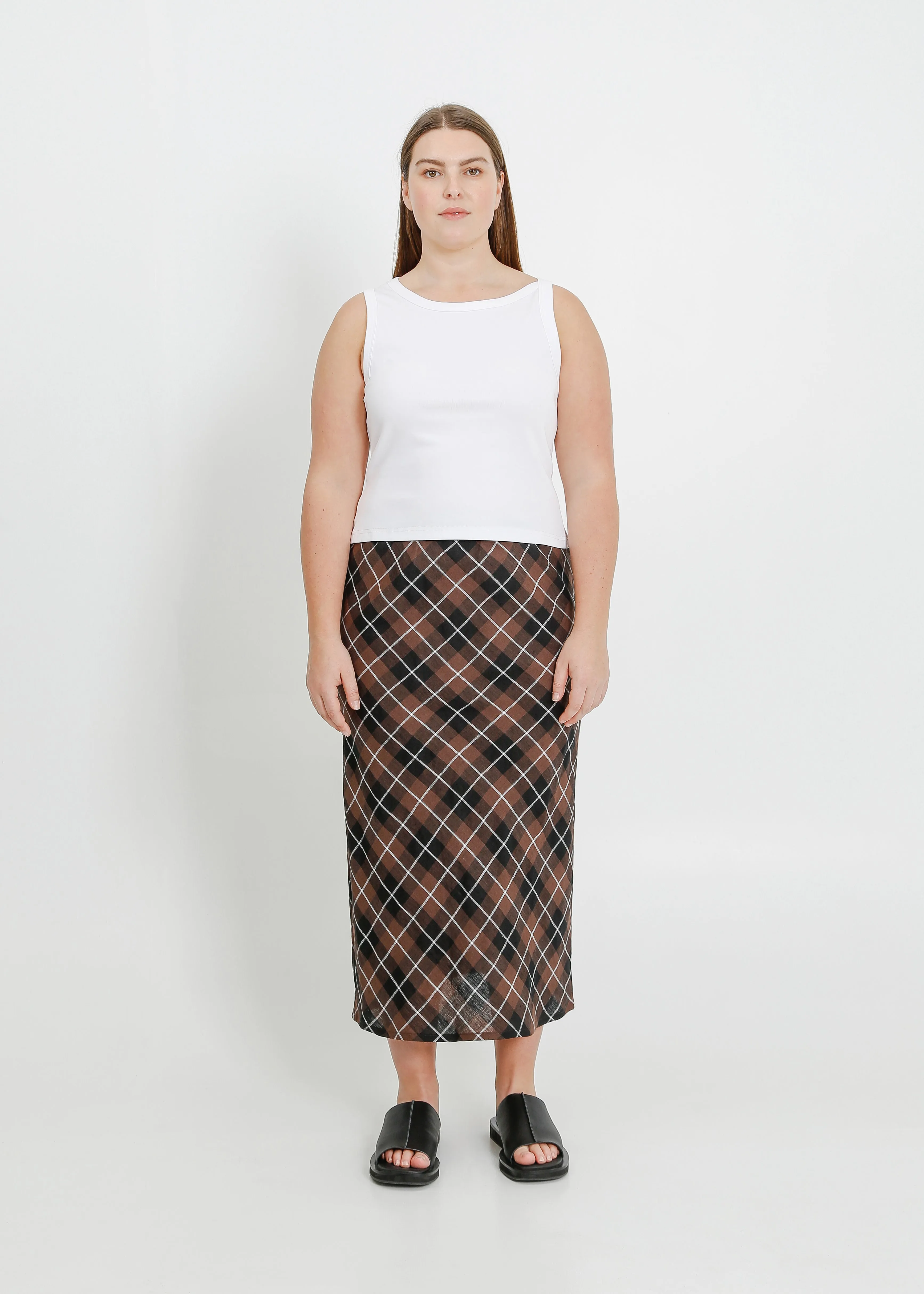 GEORGIA SKIRT / CHOCOLATE-BLACK-WHITE