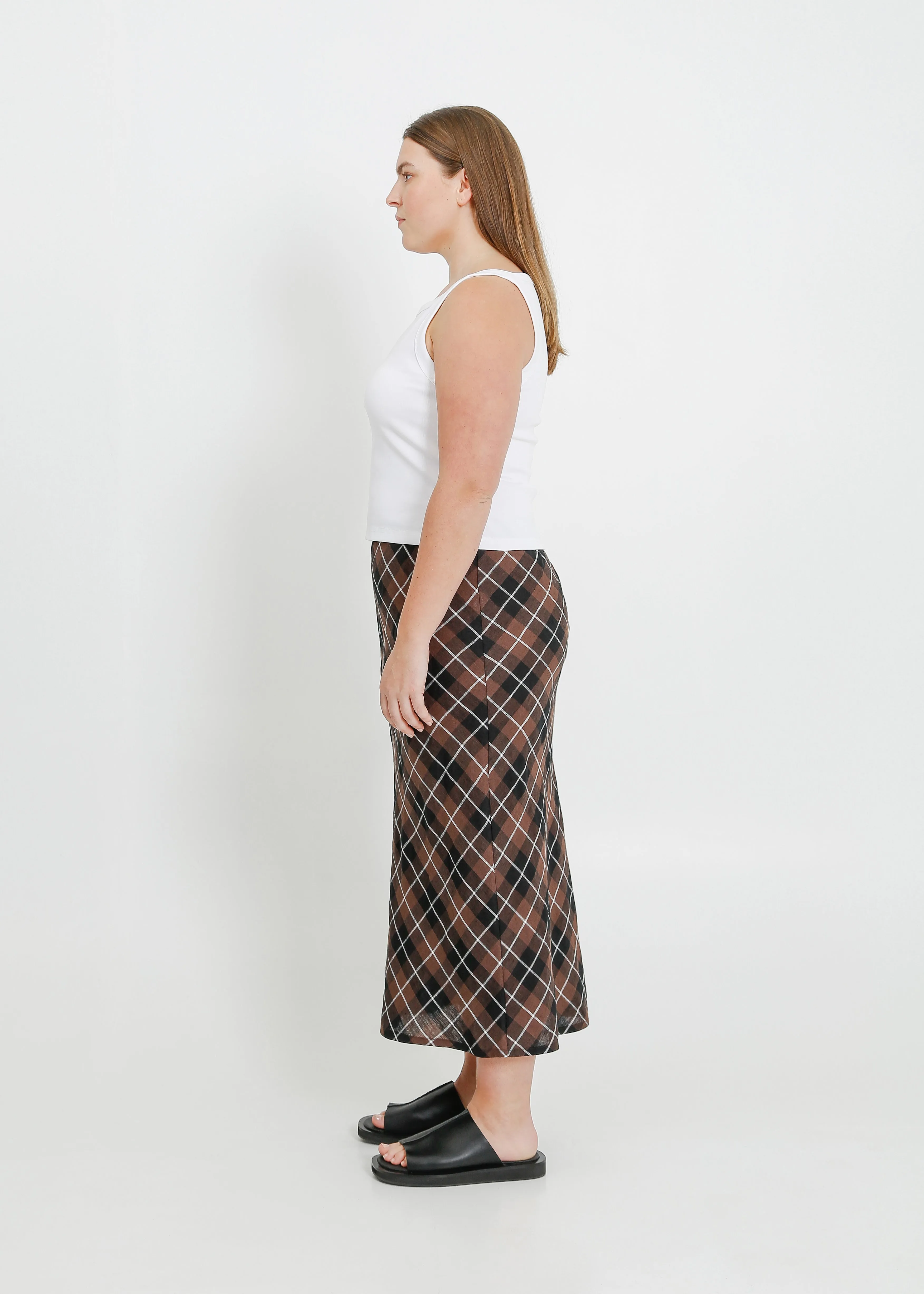 GEORGIA SKIRT / CHOCOLATE-BLACK-WHITE