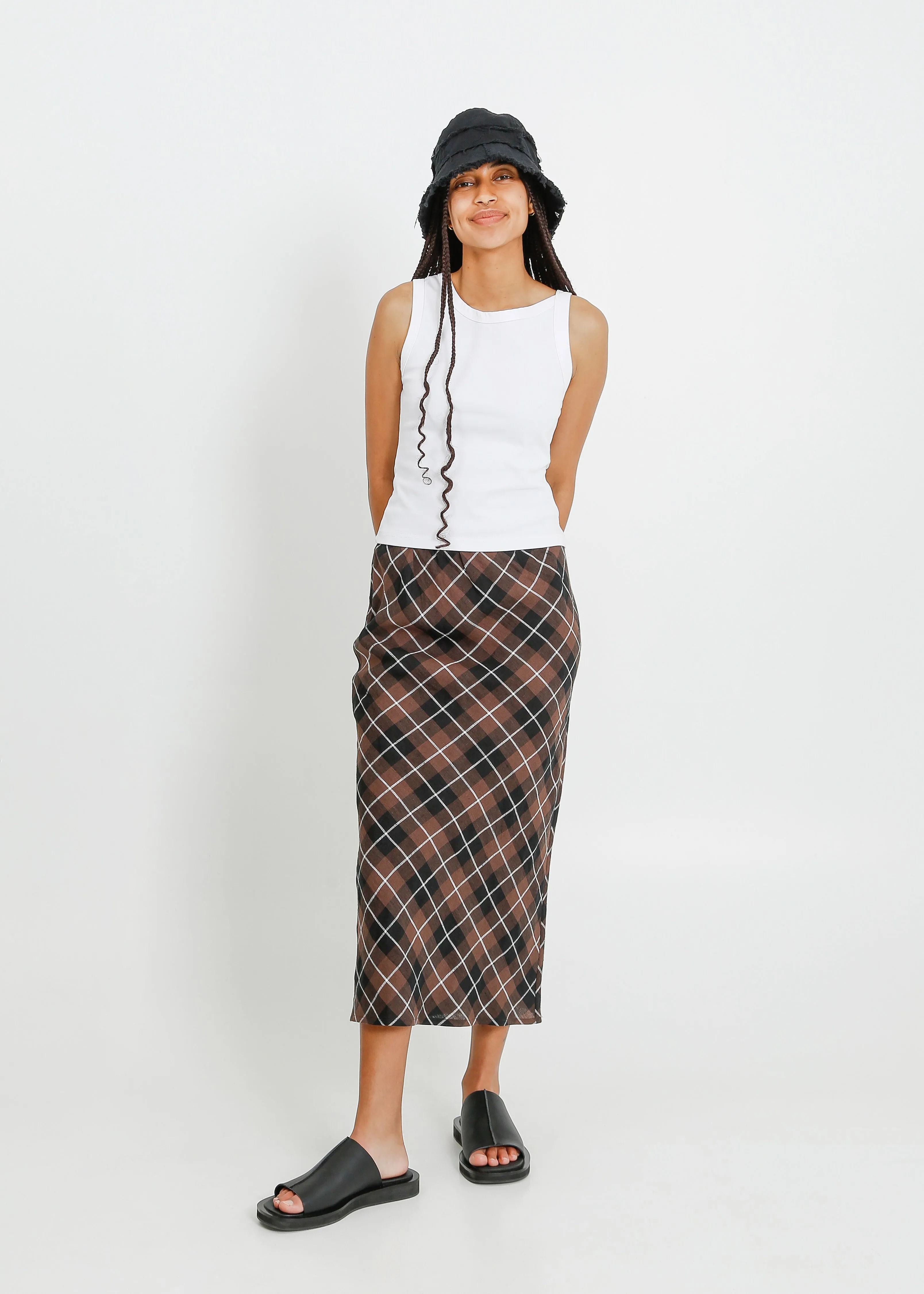 GEORGIA SKIRT / CHOCOLATE-BLACK-WHITE