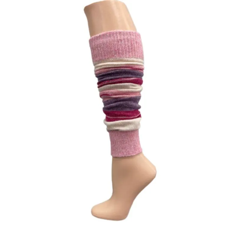 Girl's Stripe Lambswool Knee Hi Leg Warmers