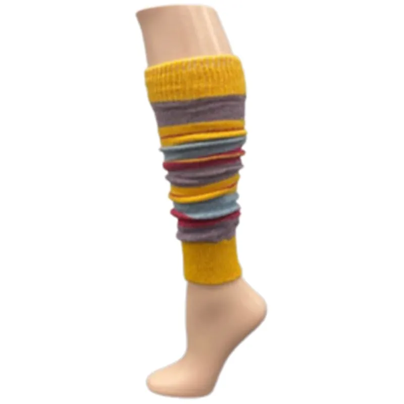 Girl's Stripe Lambswool Knee Hi Leg Warmers