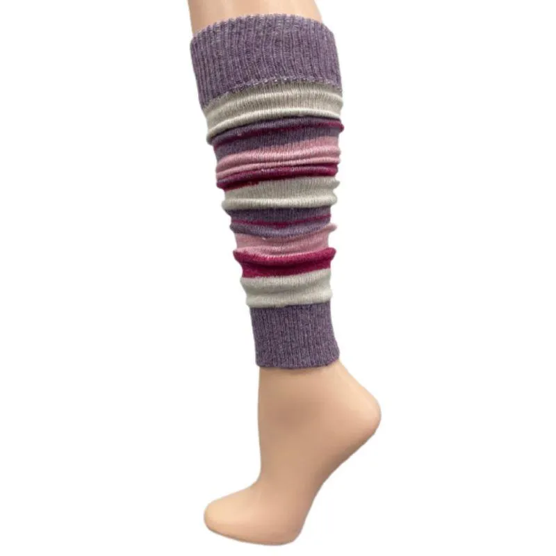 Girl's Stripe Lambswool Knee Hi Leg Warmers