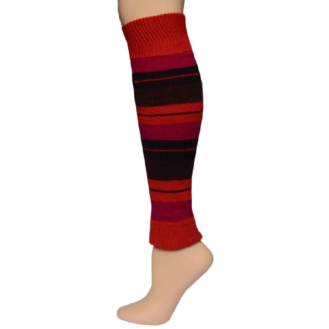 Girl's Stripe Lambswool Knee Hi Leg Warmers