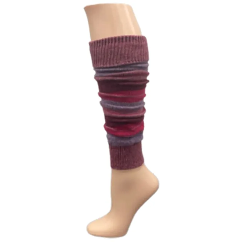 Girl's Stripe Lambswool Knee Hi Leg Warmers