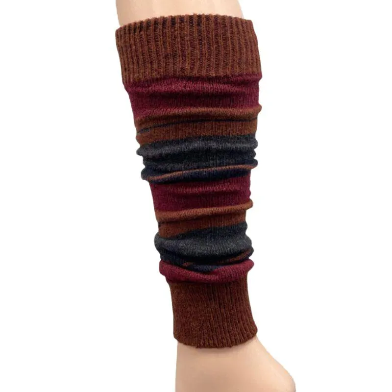 Girl's Stripe Lambswool Knee Hi Leg Warmers