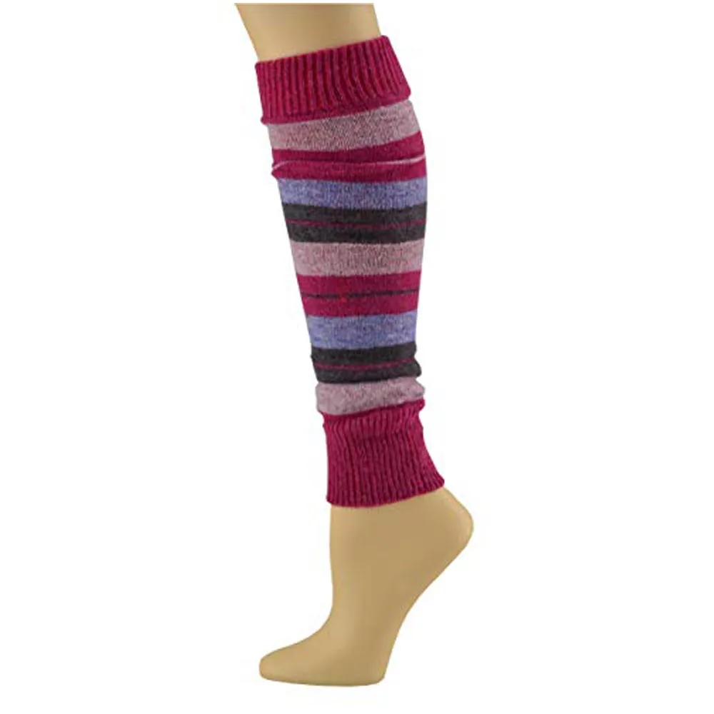 Girl's Stripe Lambswool Knee Hi Leg Warmers