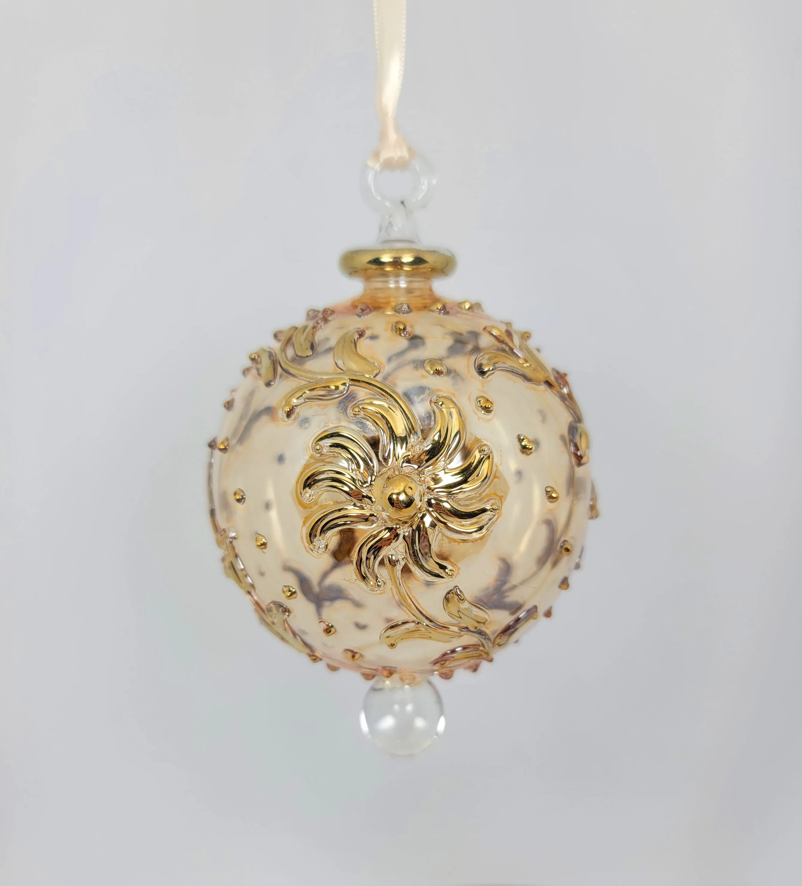 Gold Design Ball Ornament Yellow