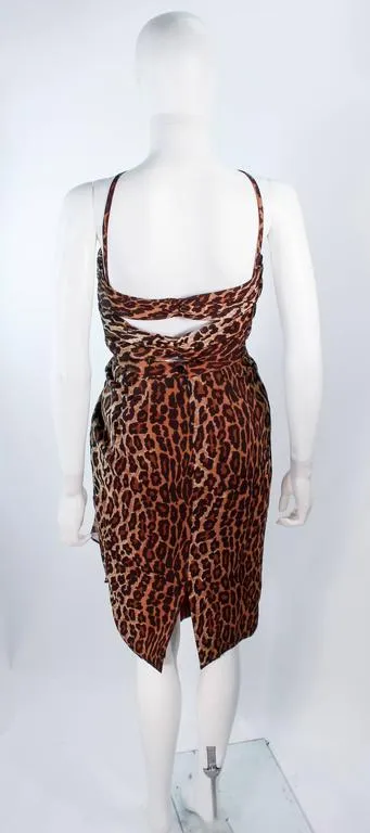 GUY LAROCHE Chiffon Animal Print Criss Cross Skirt Set Size 38-40