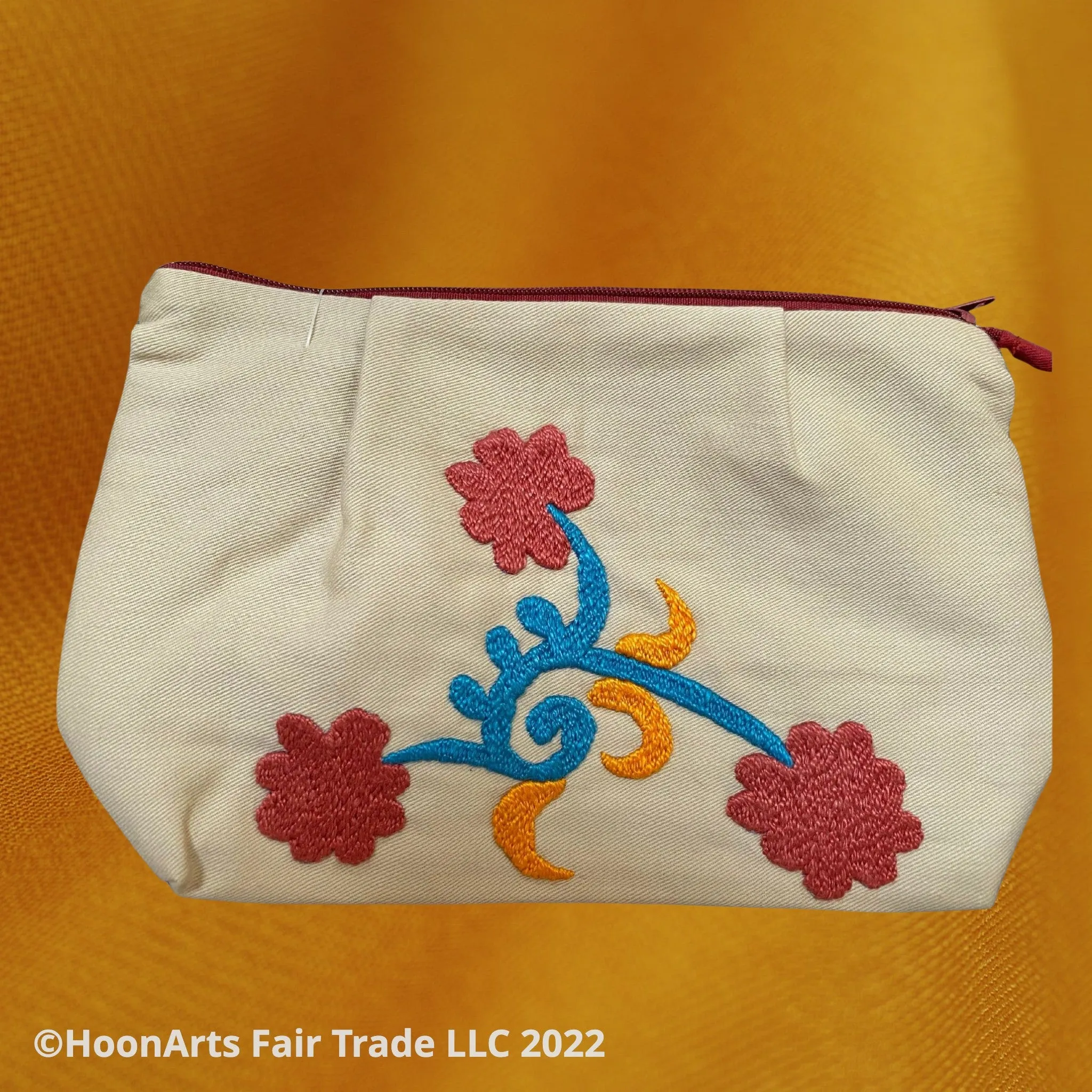 Hand Embroidered Triple Flower Clutch | HoonArts