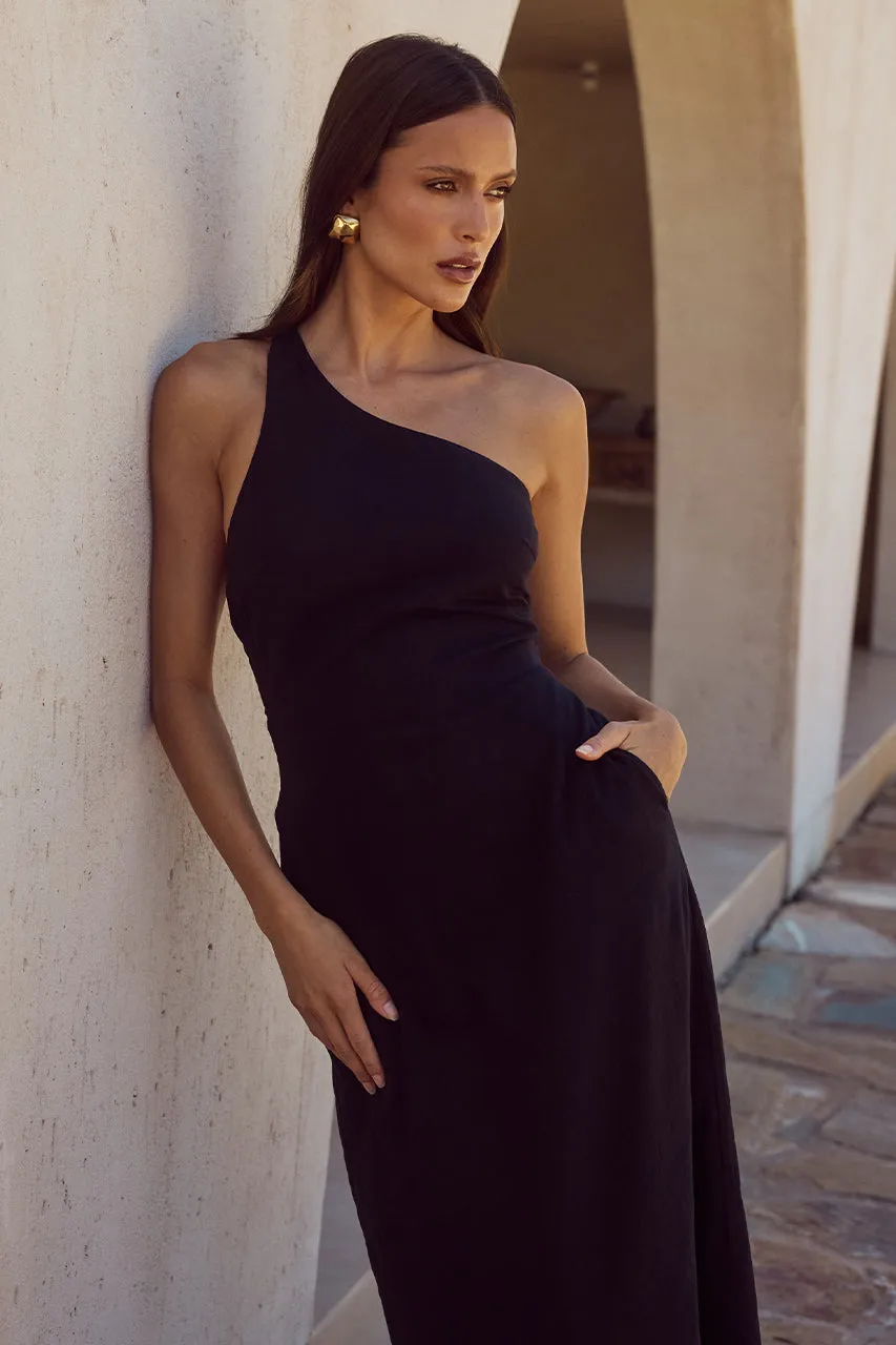 HARRI MIDI DRESS - BLACK