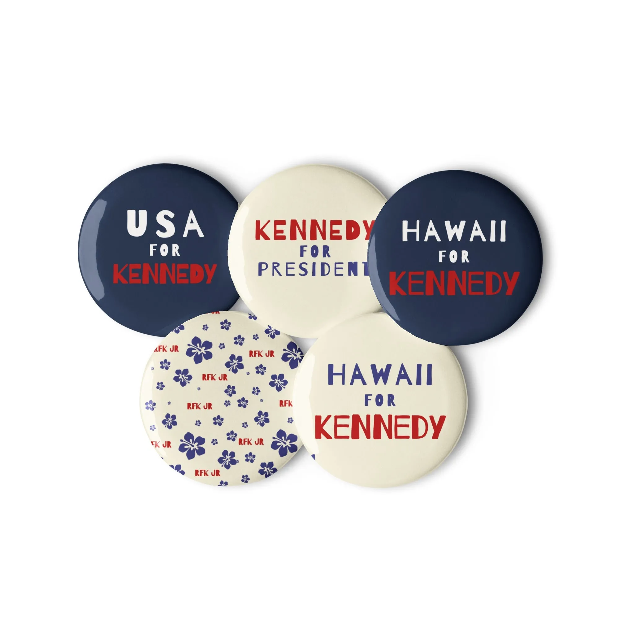 Hawaii for Kennedy Variety Pack of Buttons (5 Buttons)