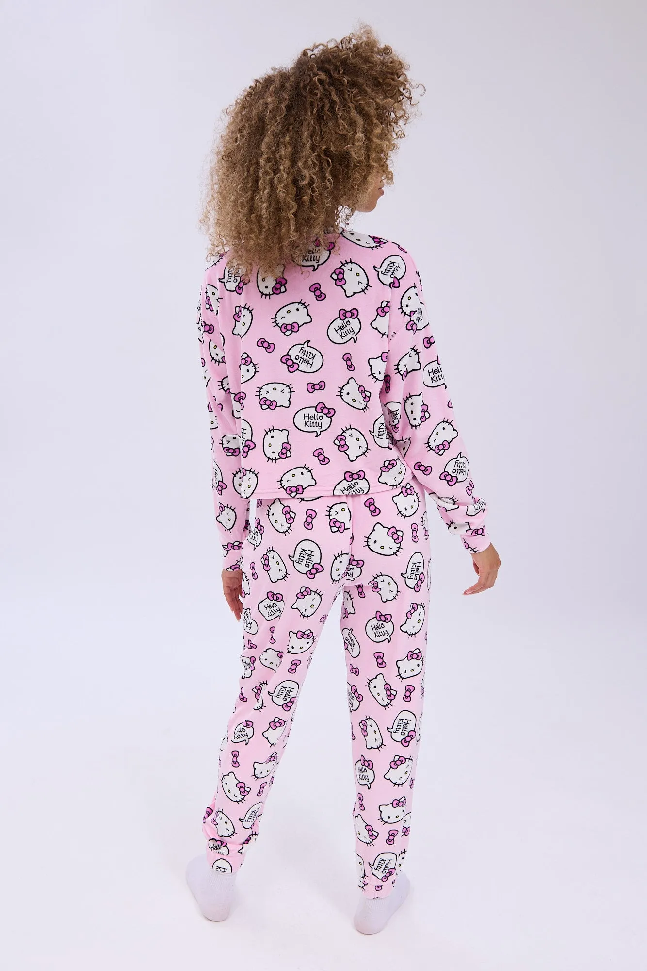 Hello Kitty Printed Velour Pajama Jogger And Tee Set