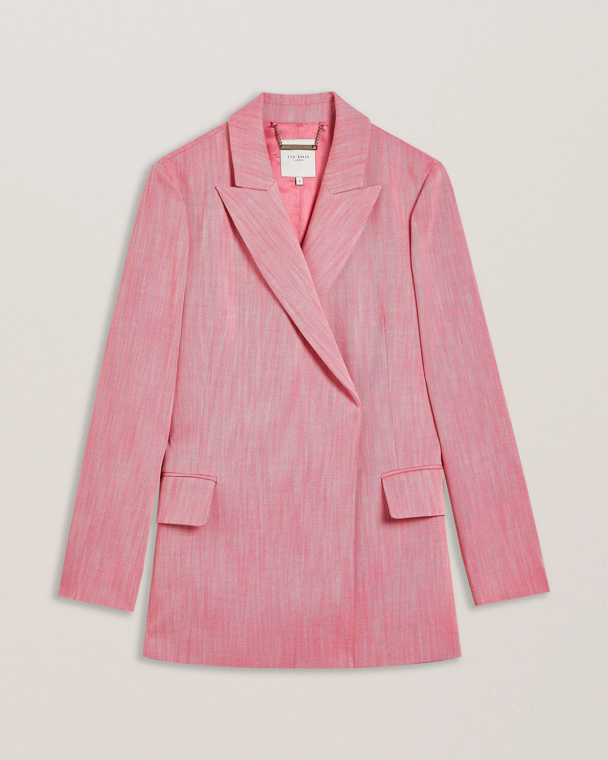 Hiroko Oversized Double Breasted Blazer Coat Pl-Pink