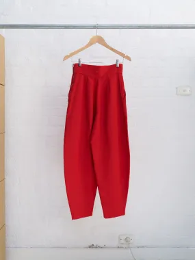 Jasper Conran 1980s red grosgrain tapered balloon trousers - womens 10 8