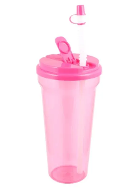 Jumbo Plastic Water Bottles with Straws, 35 oz.