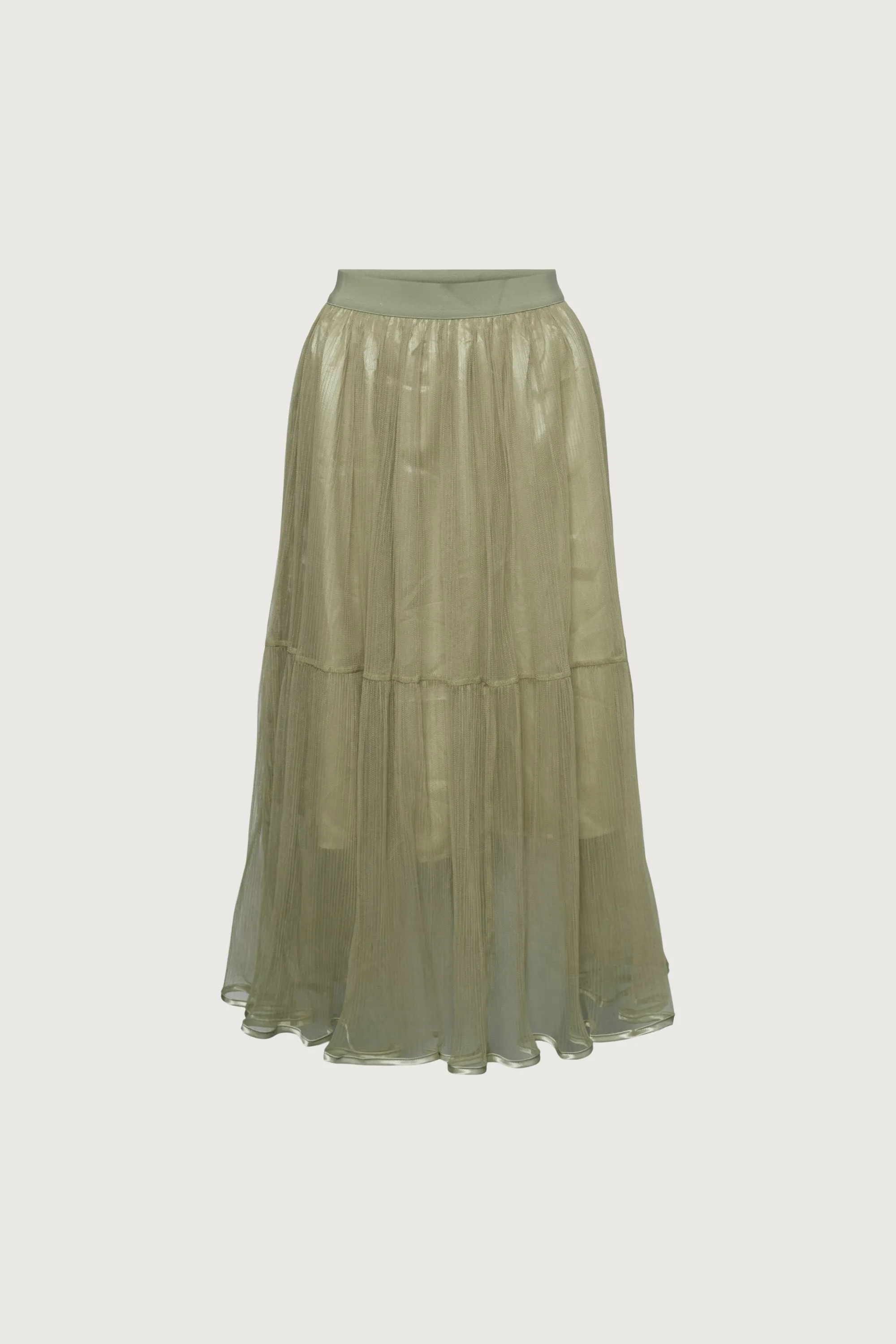 LAYERED TULLE MIDI SKIRT