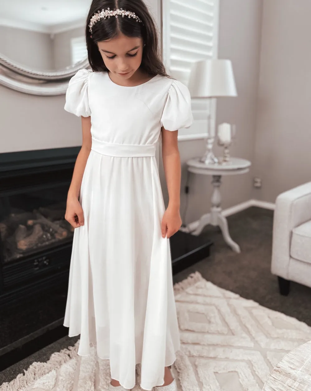 Leia Girls White Communion Dress