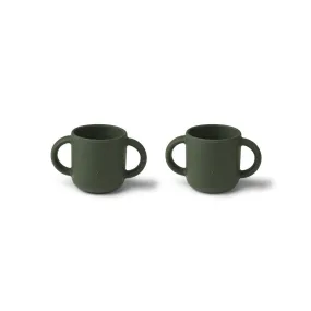 Liewood Gene Silicone Cup - 2 pack - Hunter Green Rabbit