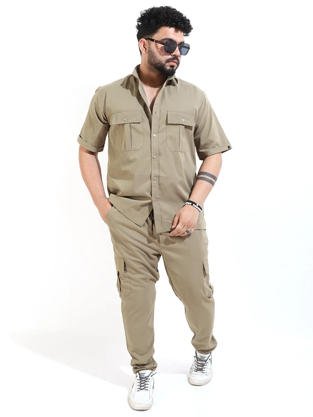 Light Khaki Solid Co-ord Set