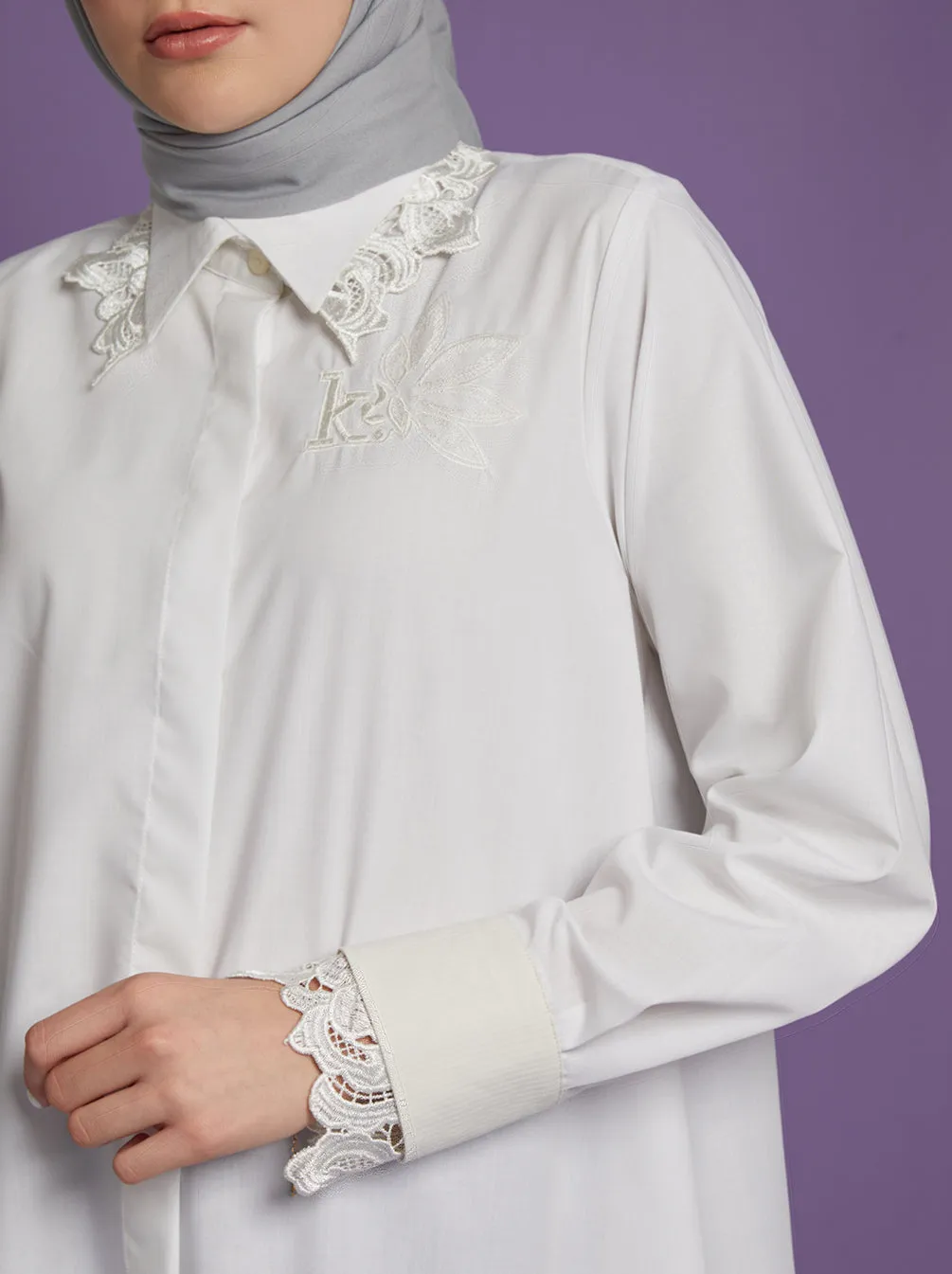 LINEA BISHOP SLEEVE TOP WHITE