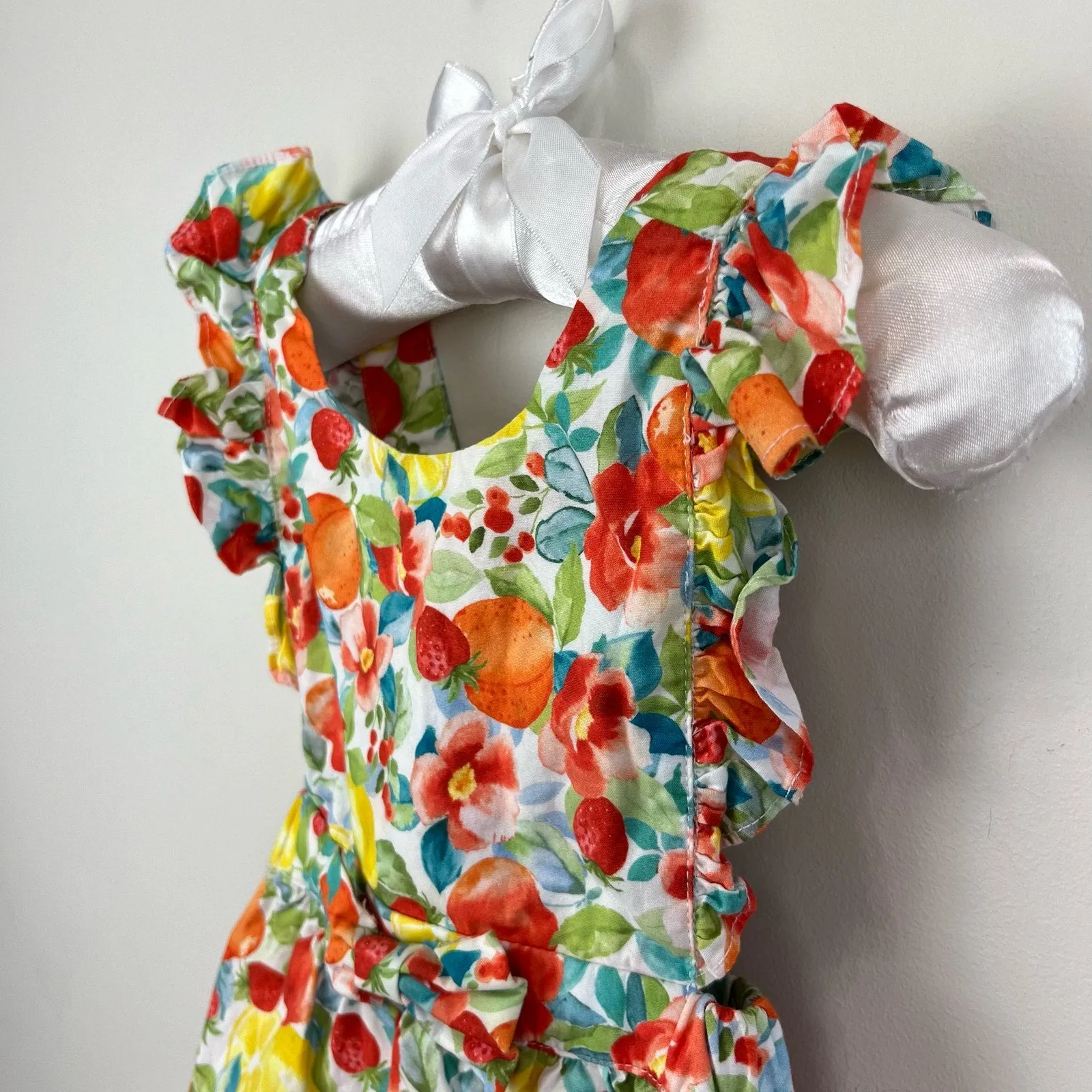 Luli & Me Ruffle Fruit Sun Suit Romper 18 Months