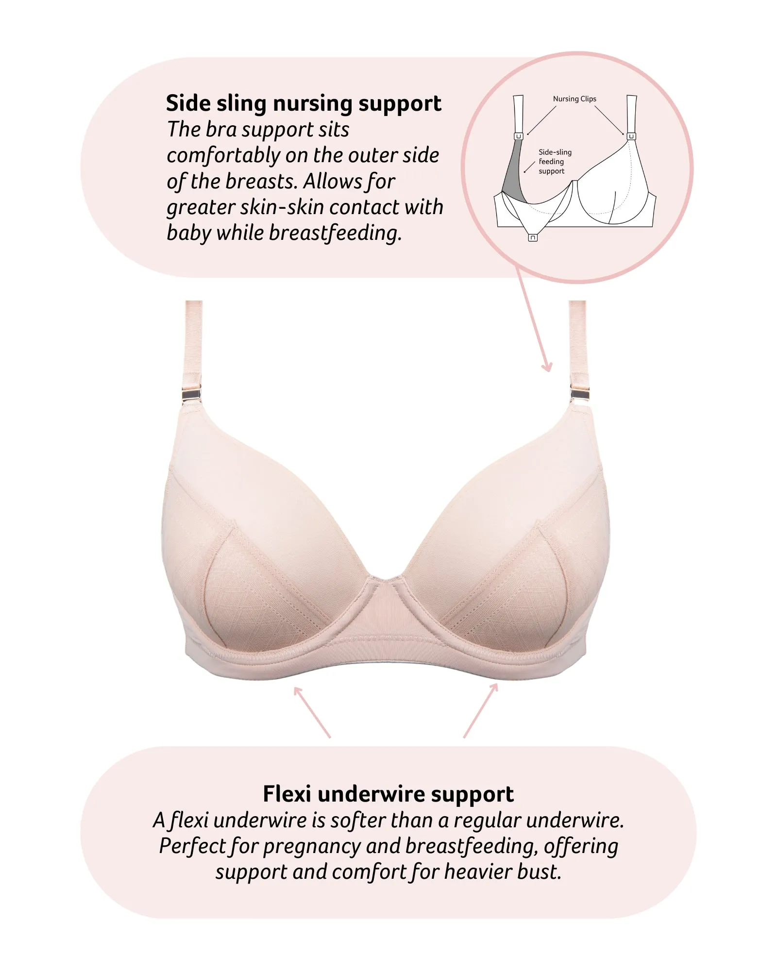 LUNAR ECLIPSE PLUNGE CASHMERE NURSING BRA - FLEXI UNDERWIRE